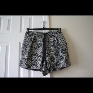 Zara Black + White Patterned Shorts